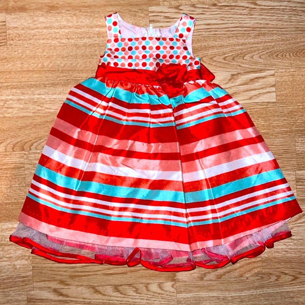 Nannette Striped and Polka Dot Formal 12 Month Dress